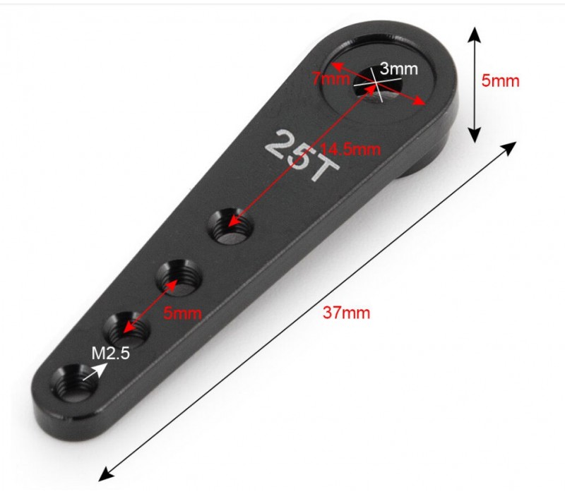 Servo Arm 25T Aluminum (Black)